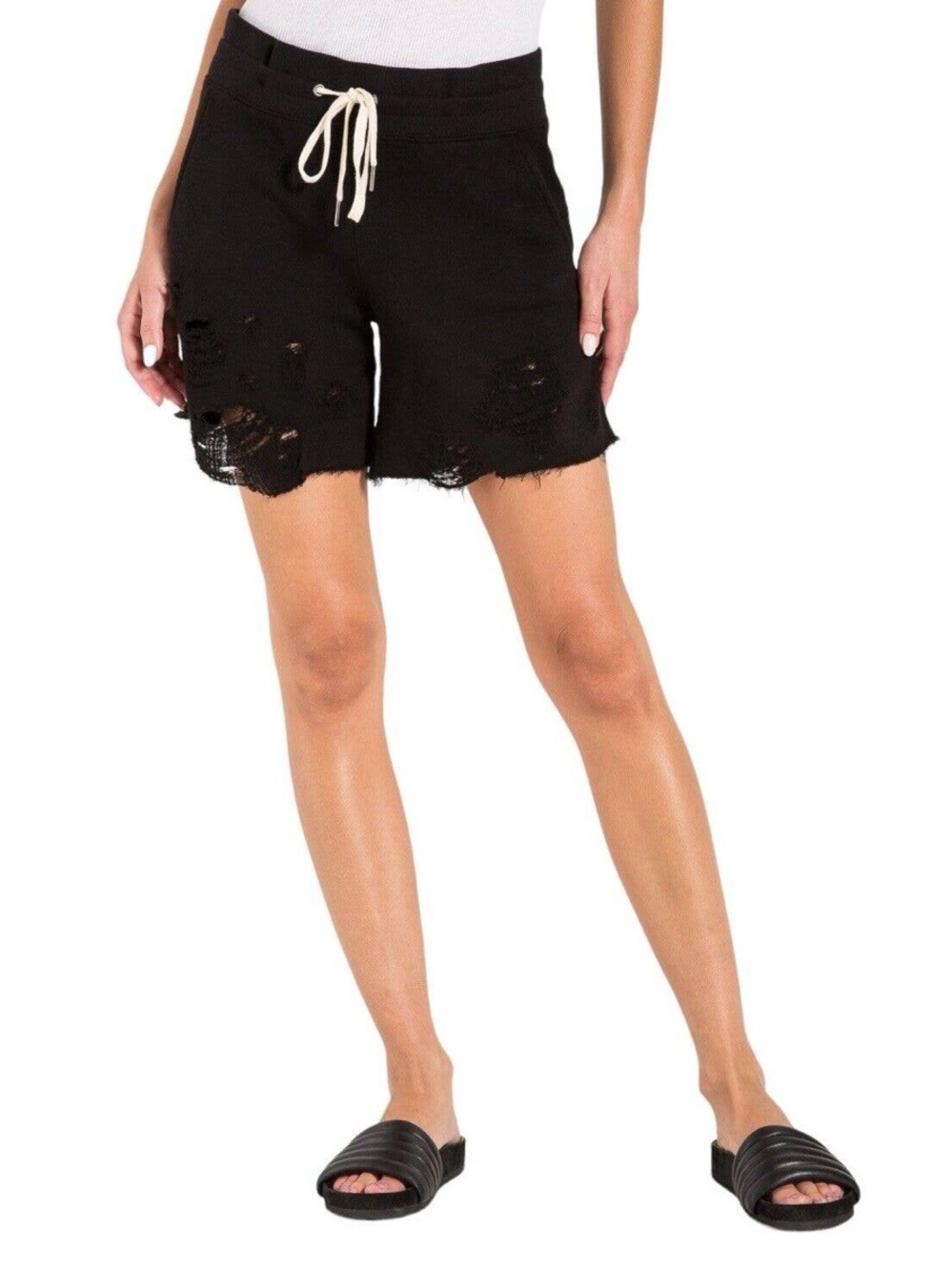 n:Philanthropy Black Coco Distressed Shorts - M